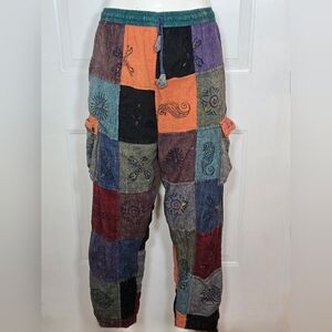 Rising International Patchwork Multicolor Pants Medium